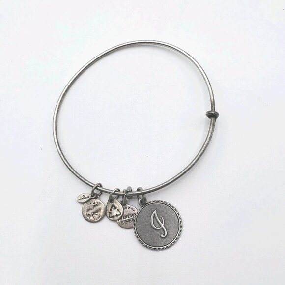 Alex & Ani Adjustable Bangle Silver Tone Charm Bracelet - Picture 1 of 3